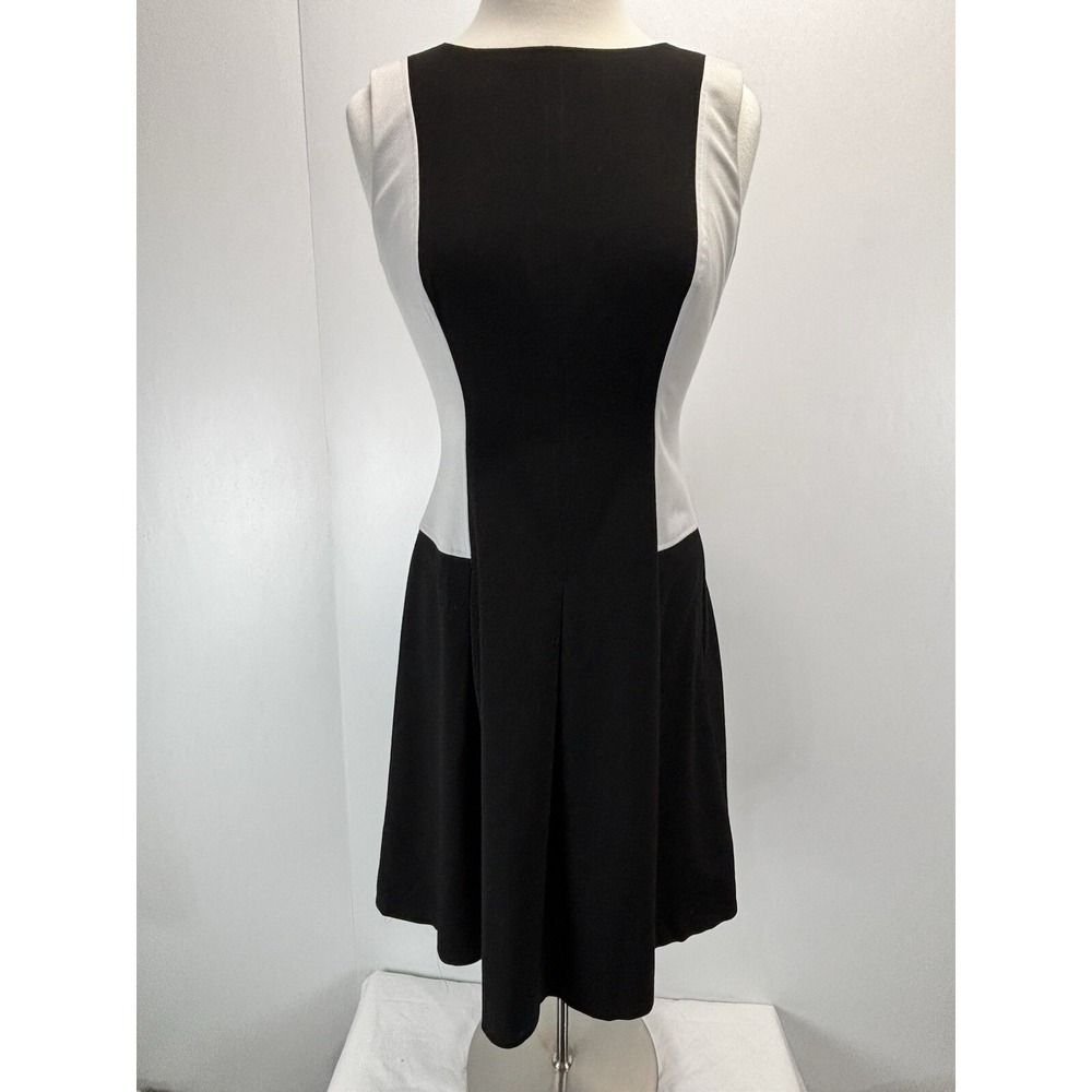 Lauren Ralph Lauren Sheath Dress Sz 6 Women's Black Grey Short Sleeveless